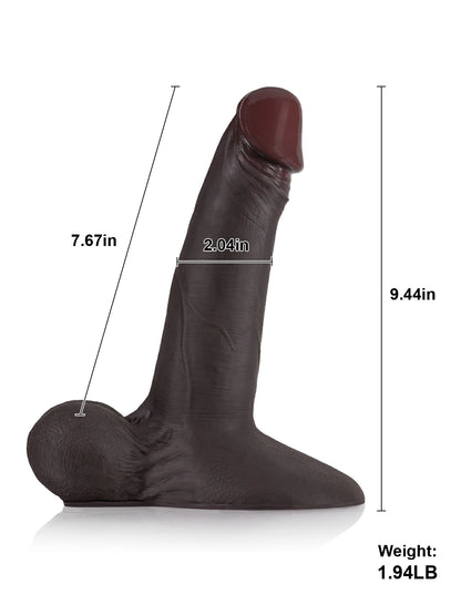Lichtner 9.4" x 2" Realistic Dildo with Sliding Skin & Vac-U-Lock Base