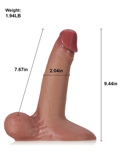 Lichtner 9.4" x 2" Realistic Dildo with Sliding Skin & Vac-U-Lock Base