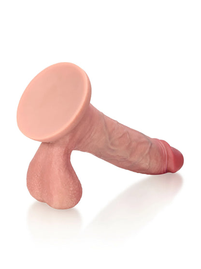 Logan 9.2" x 2" Realistic Dildo, Ridged Crown & Hanging Balls