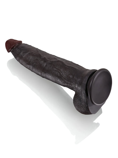 Theodore 12" x 2.3" Huge Dual-density Silicone Soft Dildo with Metal Keel