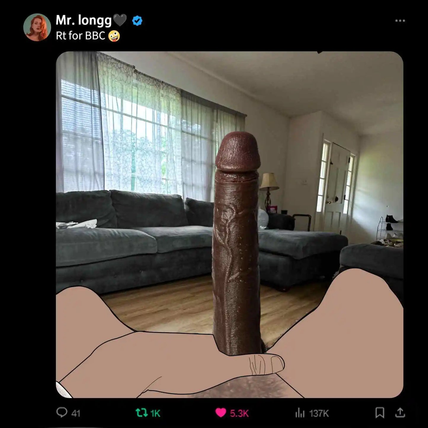 Malachi 12 x 2 Large Soft Dual Density Long BBC Dildo