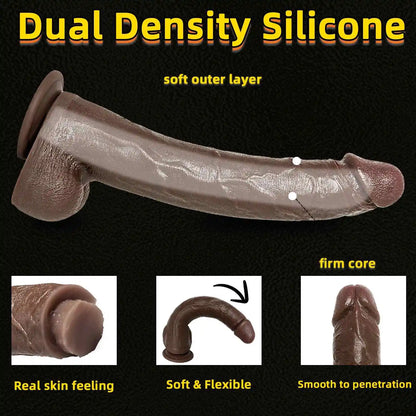 Malachi 12 x 2 Large Soft Dual Density Long BBC Dildo