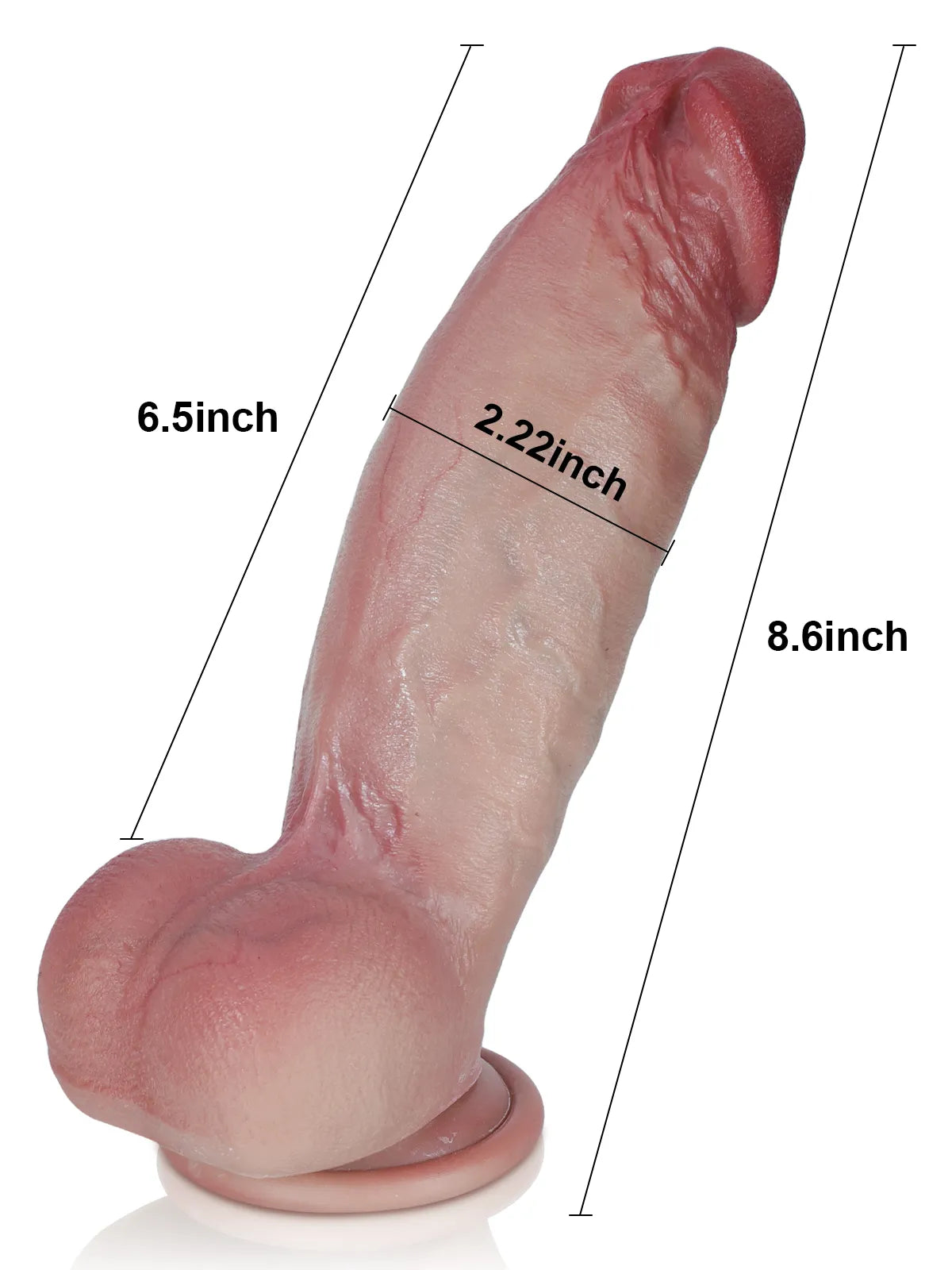 Kimi 8.6" x 2.2" Realistic Dual-density Silicone Soft Dildo for Beginners
