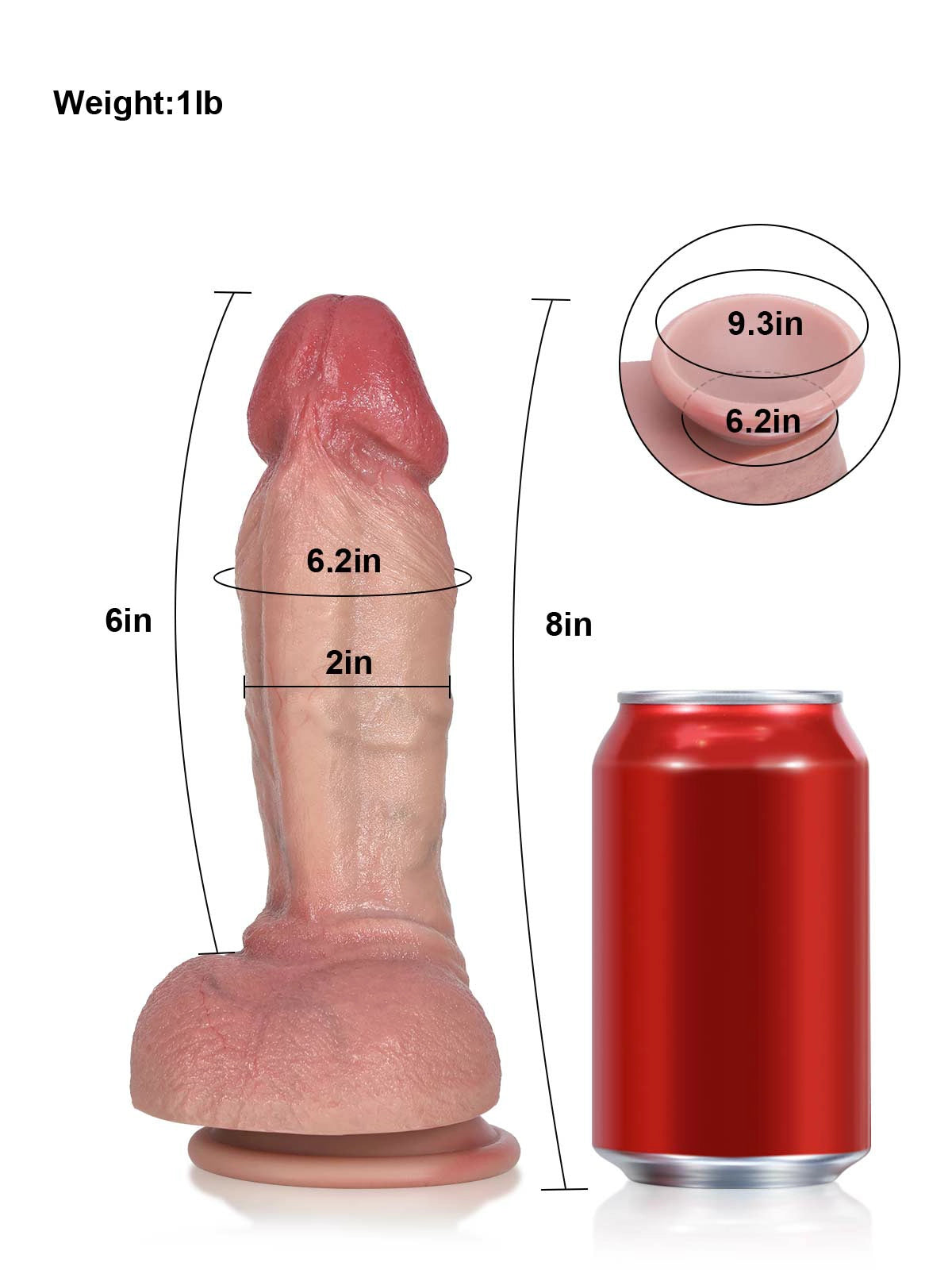 Noah 8" x 2" Realistic Dildo with Defined Urethral Ridge for Beginners
