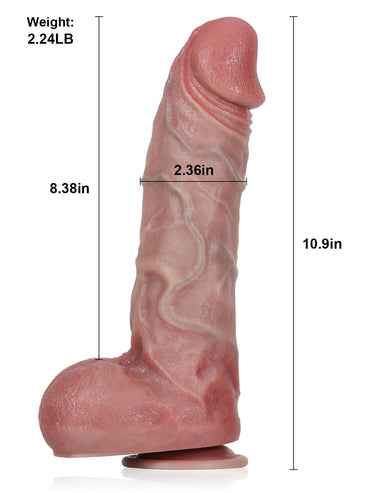 Otto 10.9" x 2.36" Huge Realistic Thrusting Vibrating Dildo