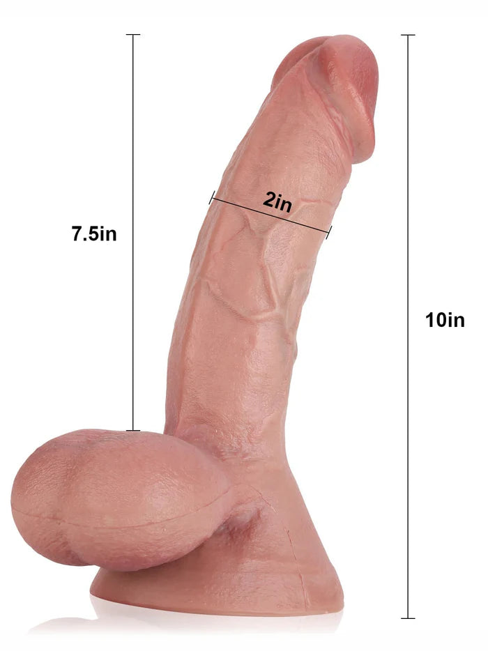 Rob 10" x 2" Realistic Dildo with Swinging Balls & Reinforced Metal Core