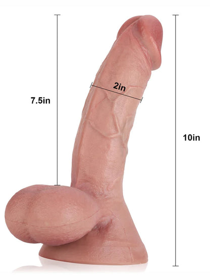 Rob 10" x 2" Realistic Dildo with Swinging Balls & Reinforced Metal Core