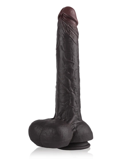 Randy 12.8" x 2.2" Big Long Black BBC Dildo for Deep Pleasure