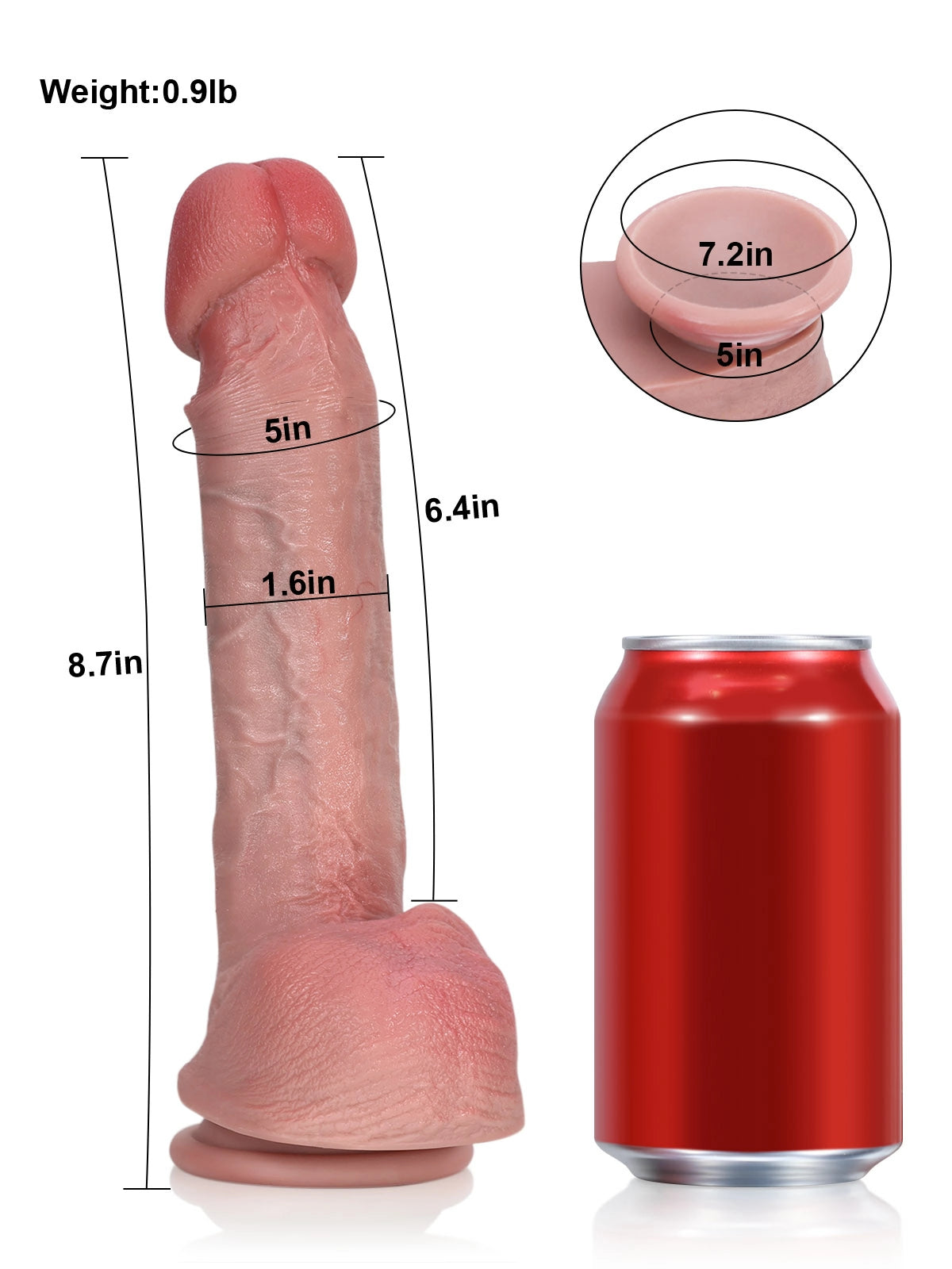 Robert 8.7" x 1.6" Realistic Dildo with Soft Glans for Beginners