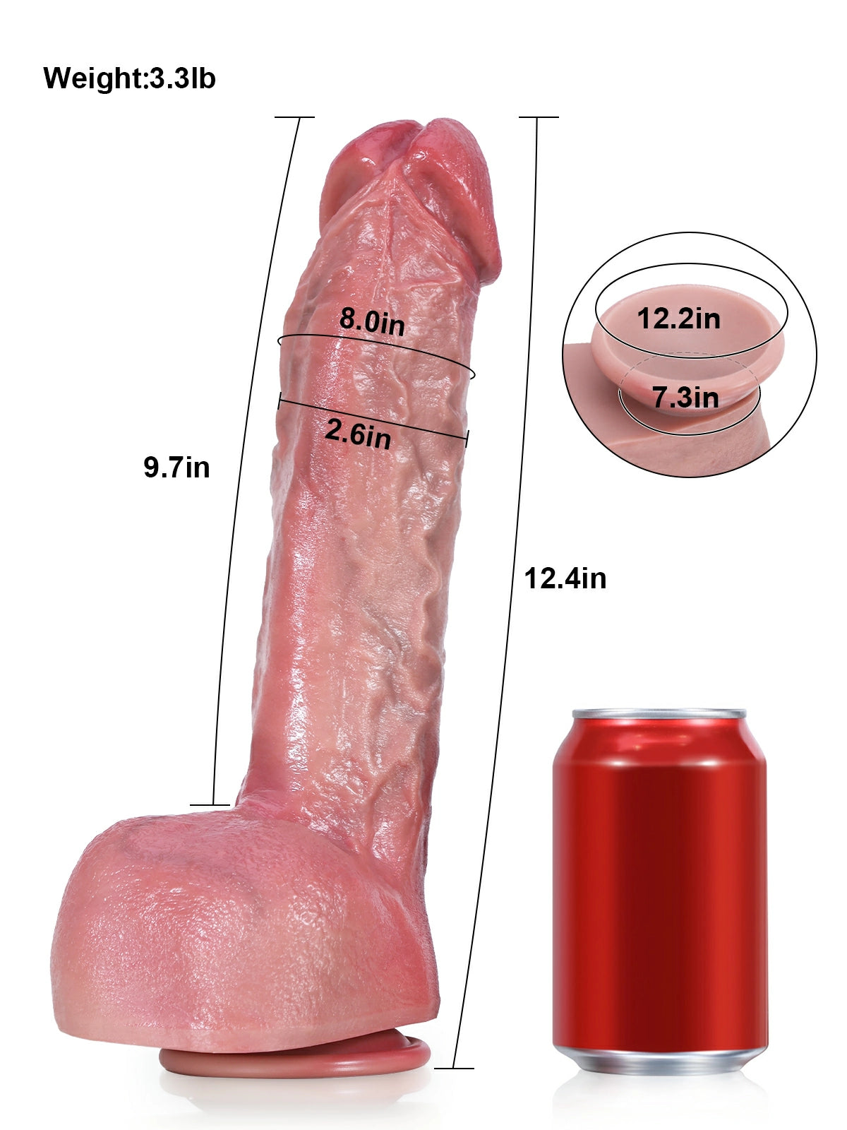 Robin 12.4" x 2.6" Extra-Thick Realistic Dildo with Bendable Core