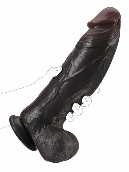 Ryder 11" x 3" Big Thick Curved Realistic Silicone Dildo