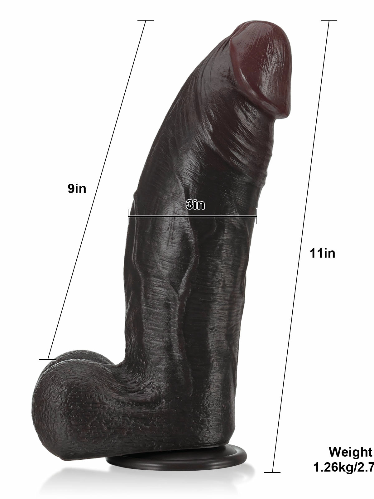 Ryder 11" x 3" Big Thick Curved Realistic Silicone Dildo