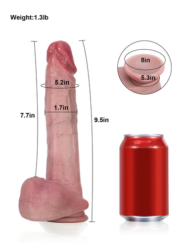 Sean 9.5" x 1.7" Realistic Dildo with Curved Glans & Urethral Ridge