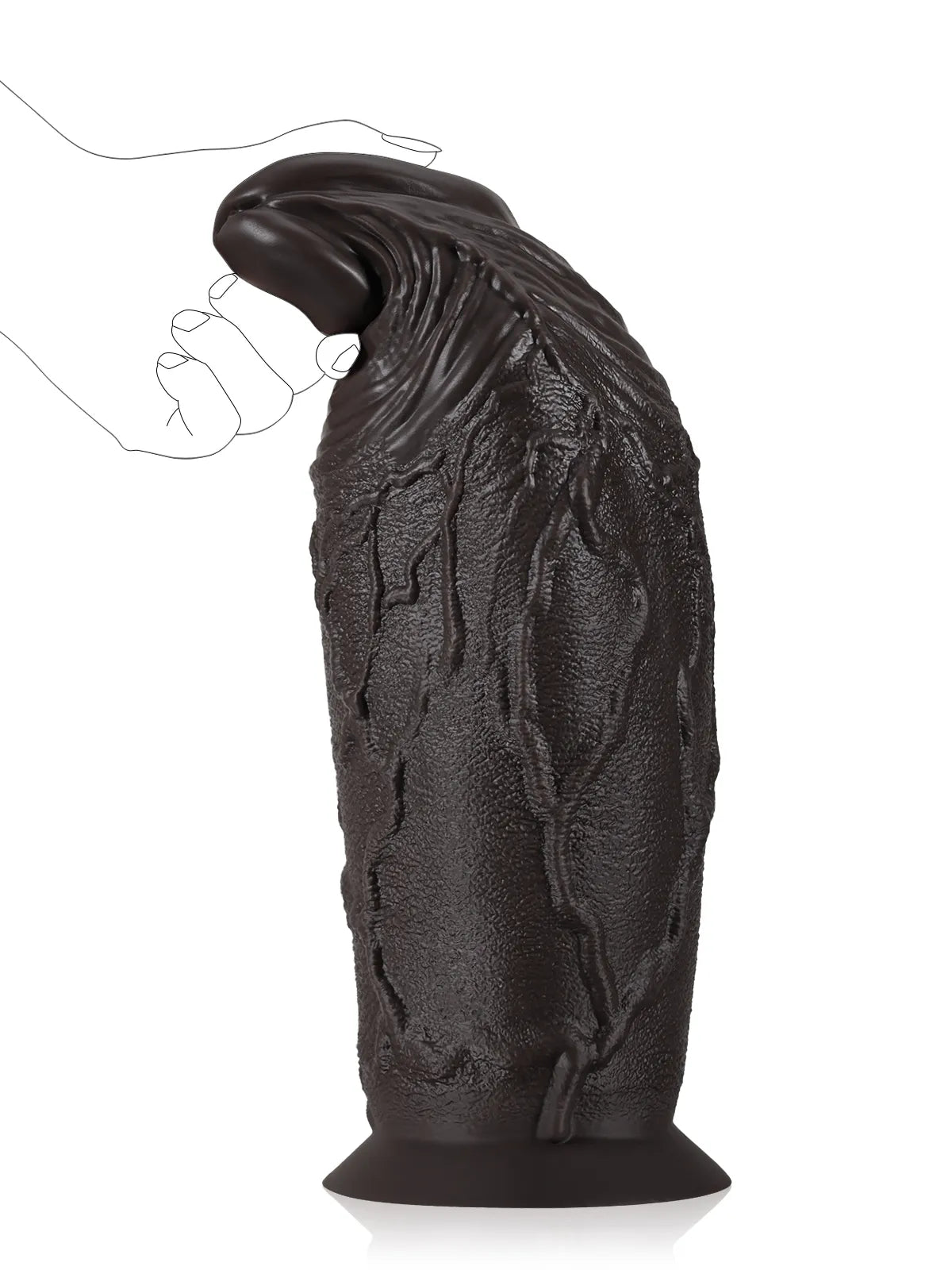 Sean 14.7" x 4.7" Giant Thick Black Dildo with Small Soft Glans-5
