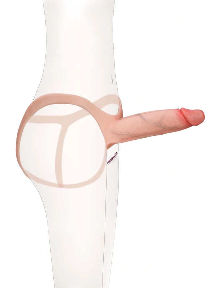 Seraphine 8.3" x 2.2" Realistic Hollow Strap-On Dildo & Extension Sleeve