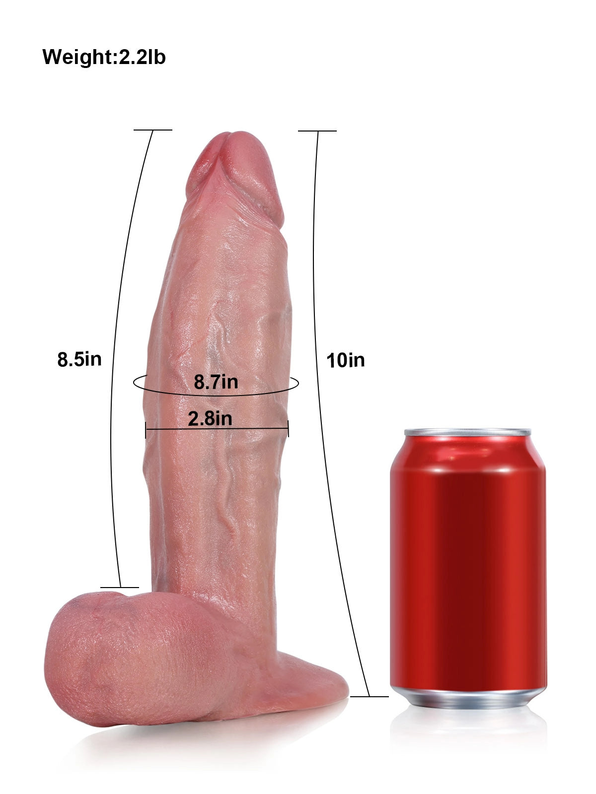 Shadow 10" x 2.8" Dual-Density Silicone Dildo with Vac-U-Lock Suction Base