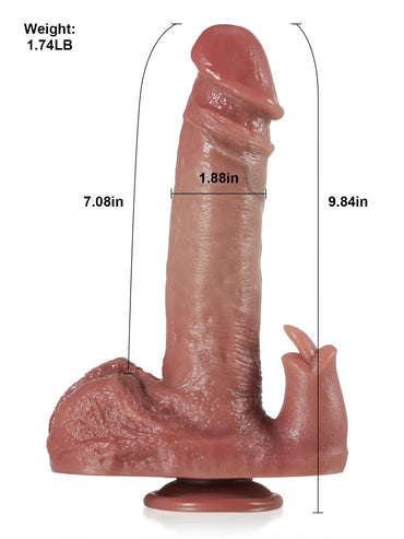 Skimpy 9.8" x 1.9" Thrusting Vibrating Rabbit Dildo