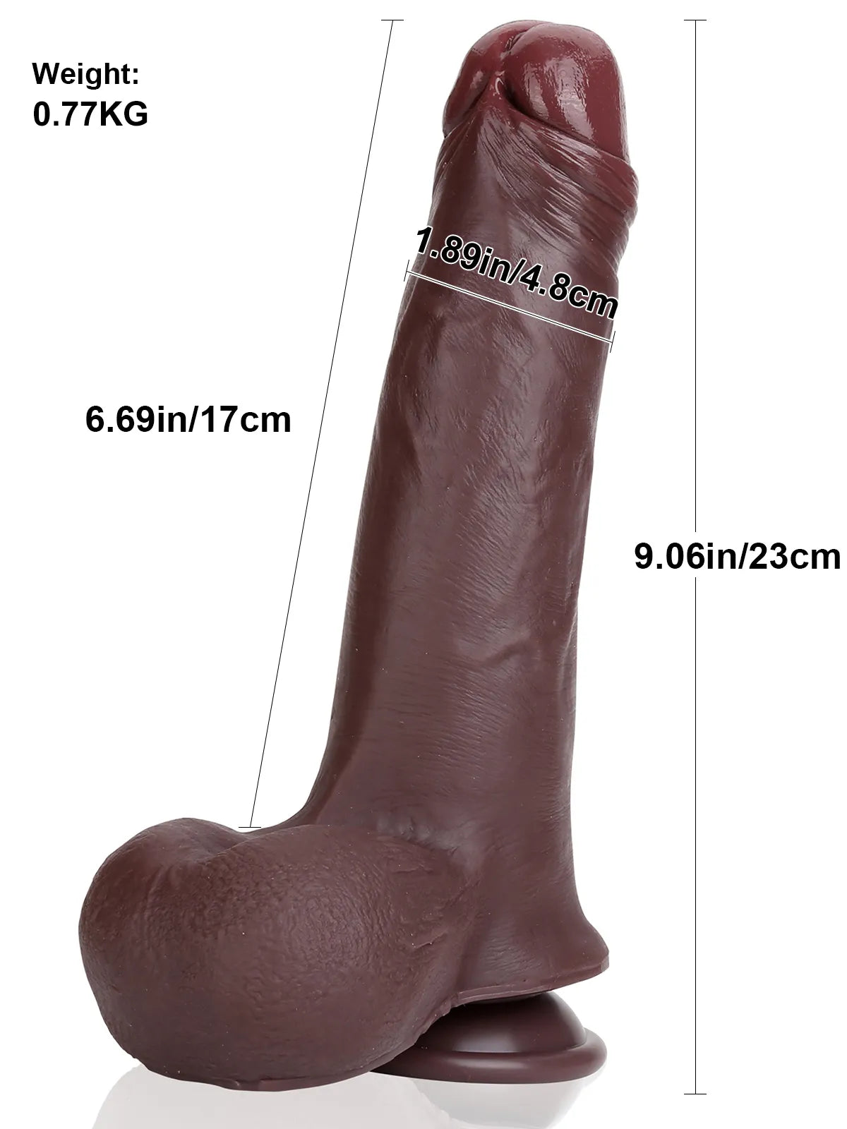 Spike 9.1" x 1.9" Sliding Skin Realistic BBC Dildo with Movable Balls