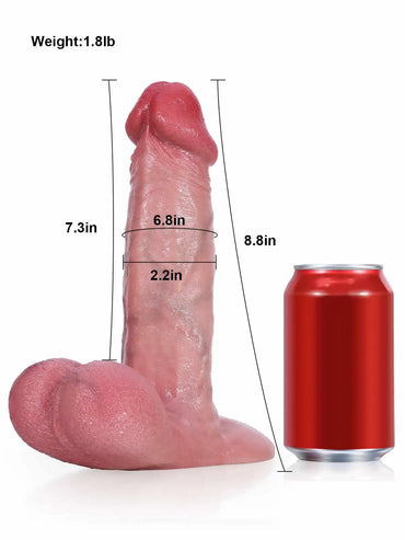 Stephen 8.8" x 2.2" Soft, Smooth, Controllable Dildo with Textured Shaft & Pink Glans