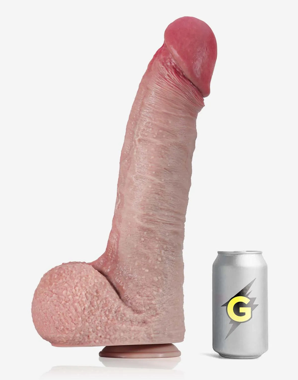 Thad 16" x 3.3" Huge Thick Soft Dildo with Swollen Glans