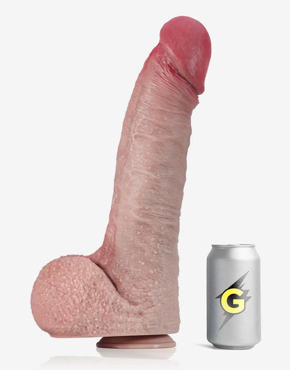 Thad 16" x 3.3" Huge Thick Soft Dildo with Swollen Glans