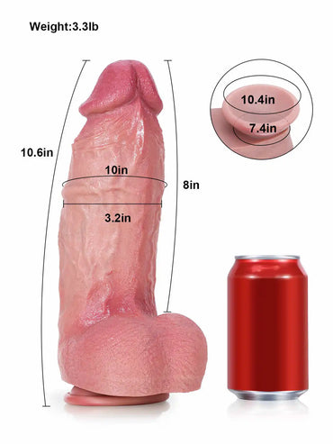 Thor 11" x 3" Huge Dual-Density Realistic Thick Fat Soft Dildo