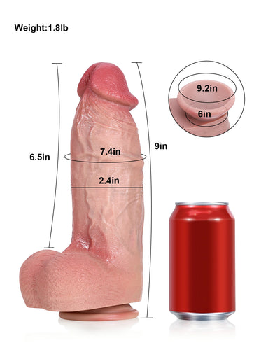 Thor 10.6" x 3.2" Huge Dual-Density Realistic Thick Fat Soft Dildo