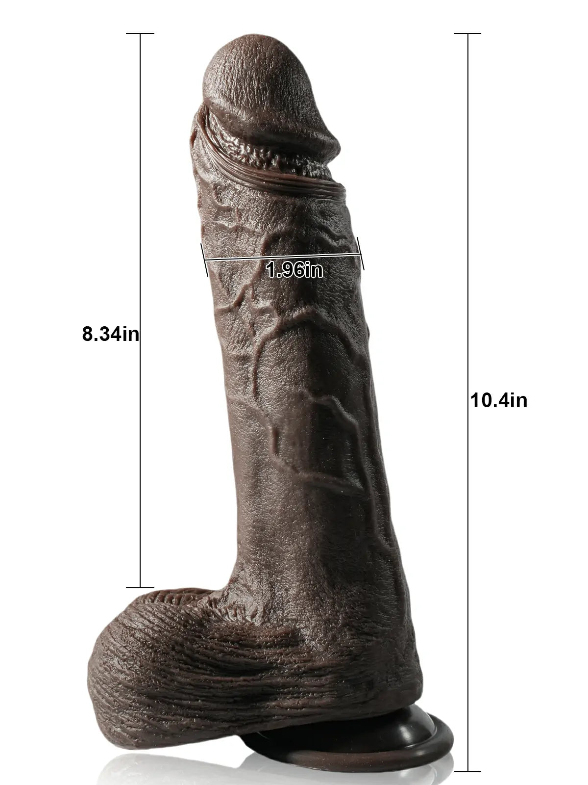 Thunder 10.4" x 2" Black 7 Thrusting & 3 Vibrating Dildo