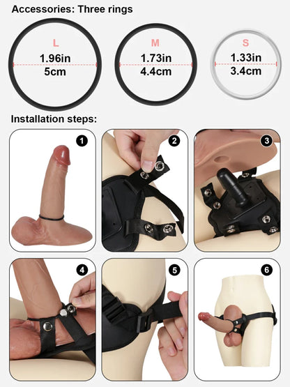Vac-U-Lock Strap-On Harness with Secure Plug for Wearable Dildos