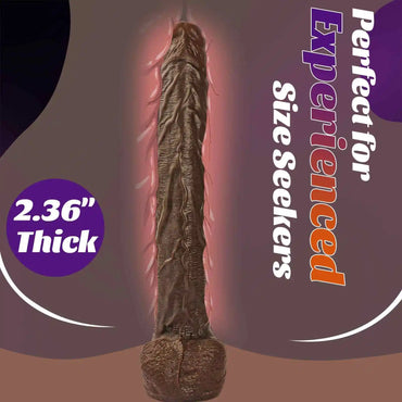 Walter 17.7" x 1.8" Extra-Long Black Dildo, Perfect for Deep & Intense Stimulation