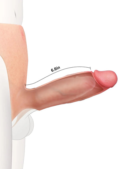 Wearable Hollow Strap-On Dildo • Penis Extension • ED Cock Sleeve