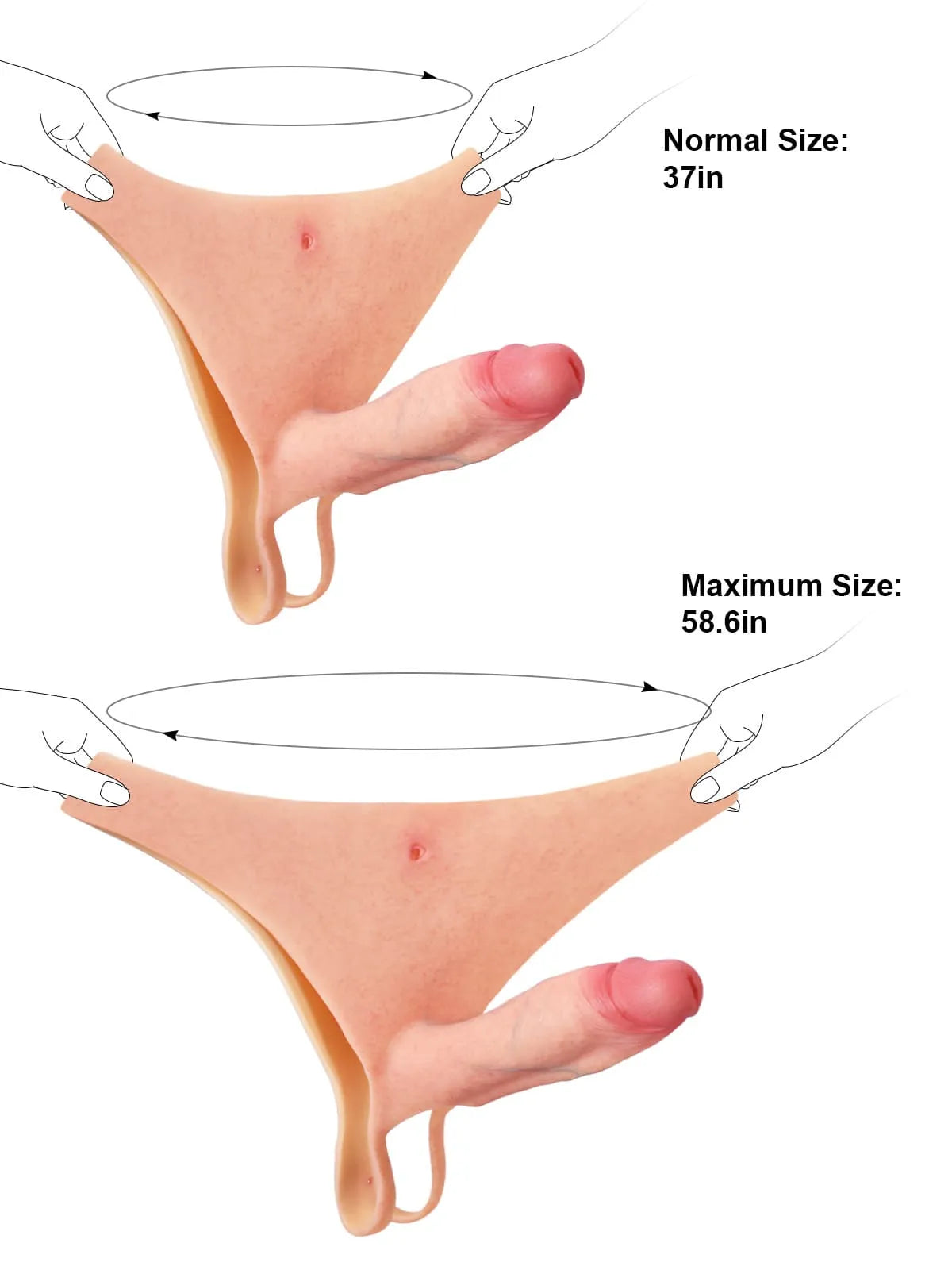 Wearable Hollow Strap-On Dildo • Penis Extension • ED Cock Sleeve