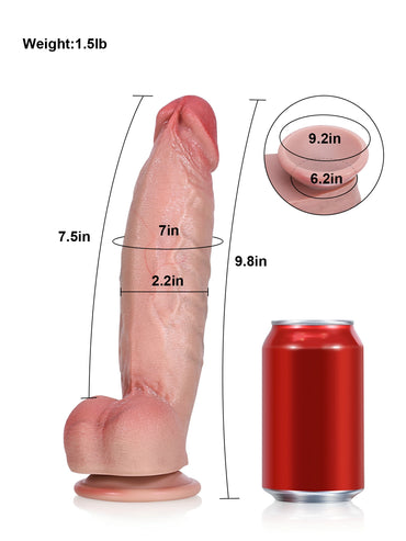 Zane 9.8“ x 2.2" Realistic Soft Flesh Like Thick Short Dildo