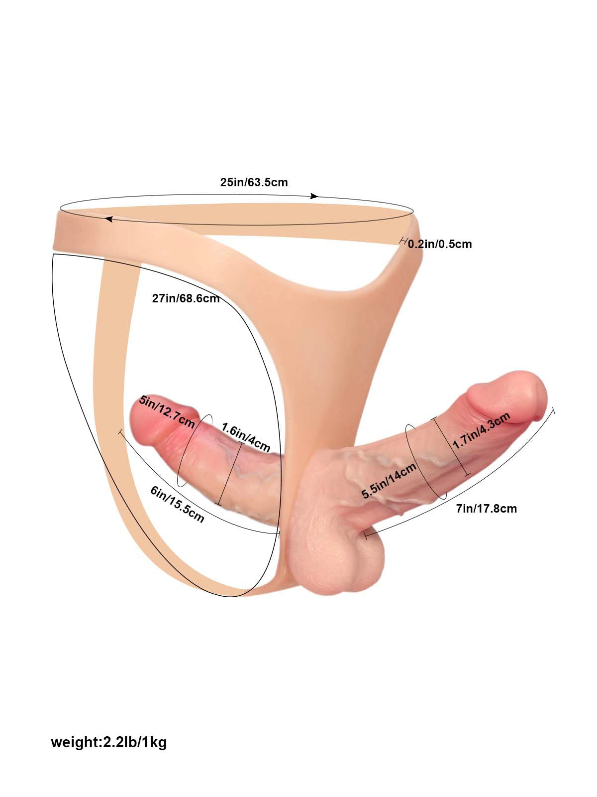 Zorvyn 6" x 1.6" Double-Ended Strap-On Dildo with Vibrator
