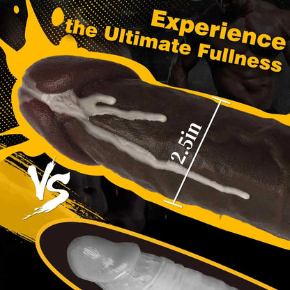 Rashad 12.5" x 2.5 " Big Tip Thick Black Dildo